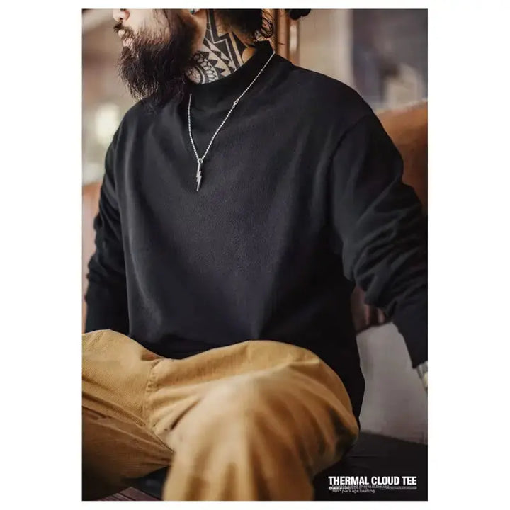 Mens High Neck Warm | Long SleeveThermal Underwear Amekaji
