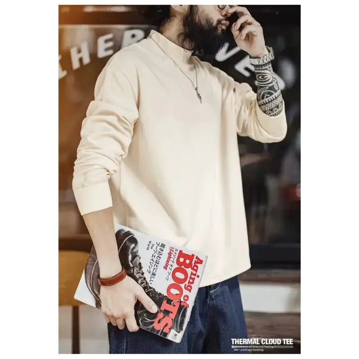 Mens High Neck Warm | Long SleeveThermal Underwear Amekaji
