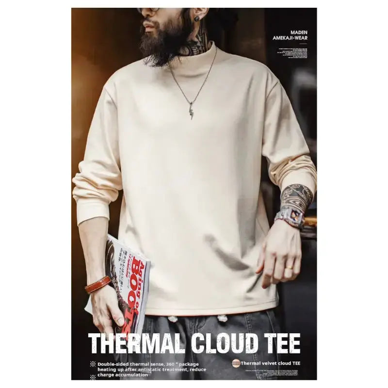Mens High Neck Warm | Long SleeveThermal Underwear Amekaji