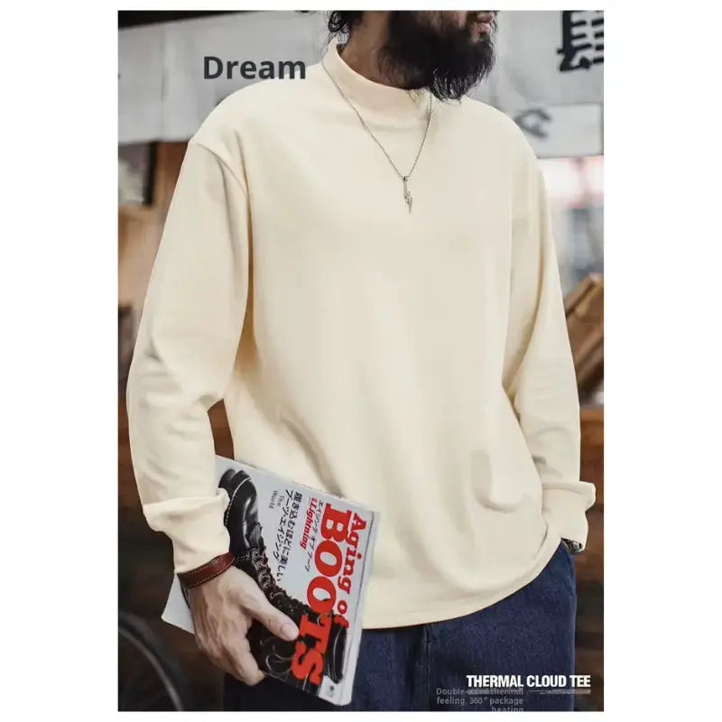 Mens High Neck Warm | Long SleeveThermal Underwear Amekaji