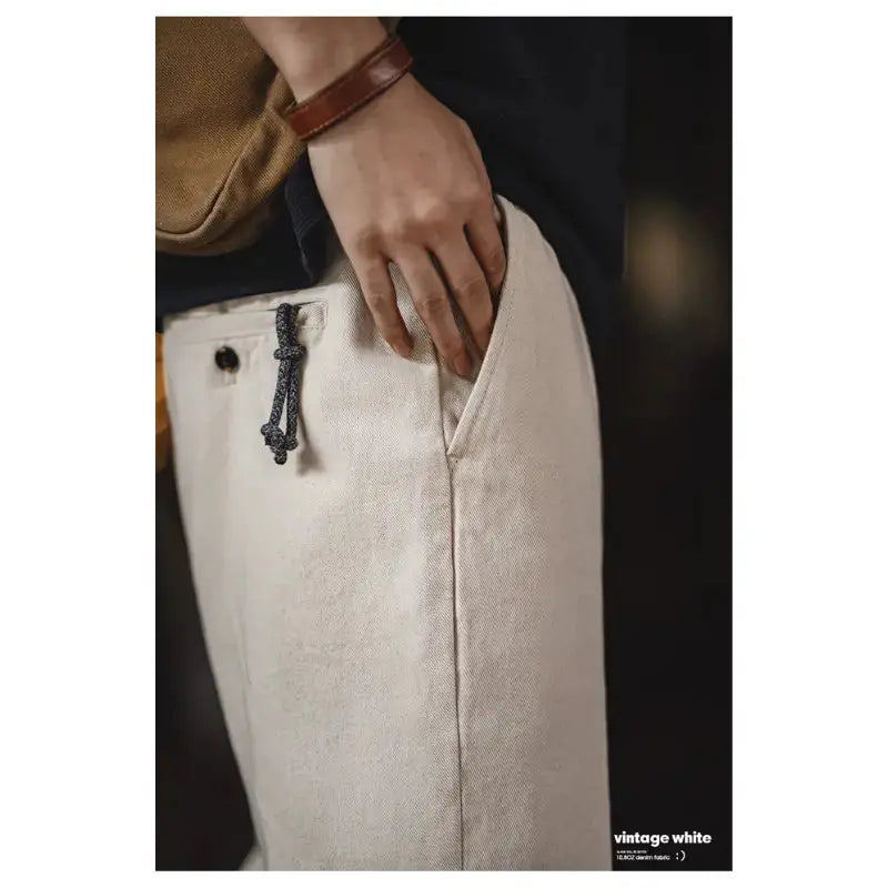 Mens Loose Fit Jeans | Denim Casual White 10.9oz Jeans Amekaji