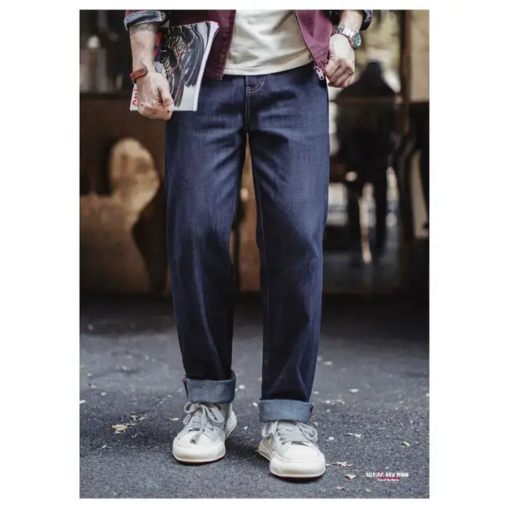 Mens Raw Denim Jeans | Selvedge Jeans Straight Leg Amekaji