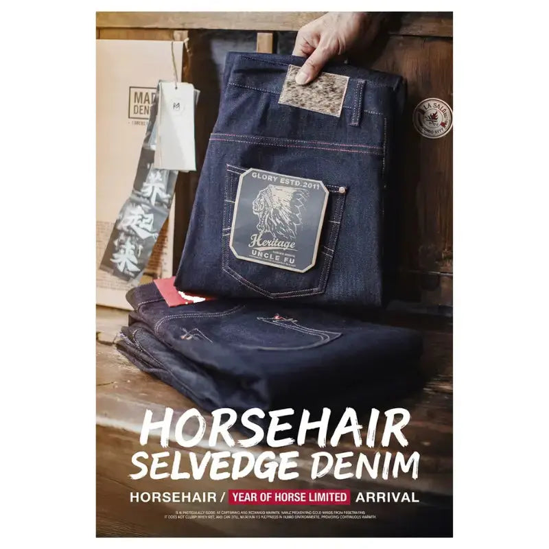 Mens Raw Denim Jeans | Selvedge Jeans Straight Leg Amekaji