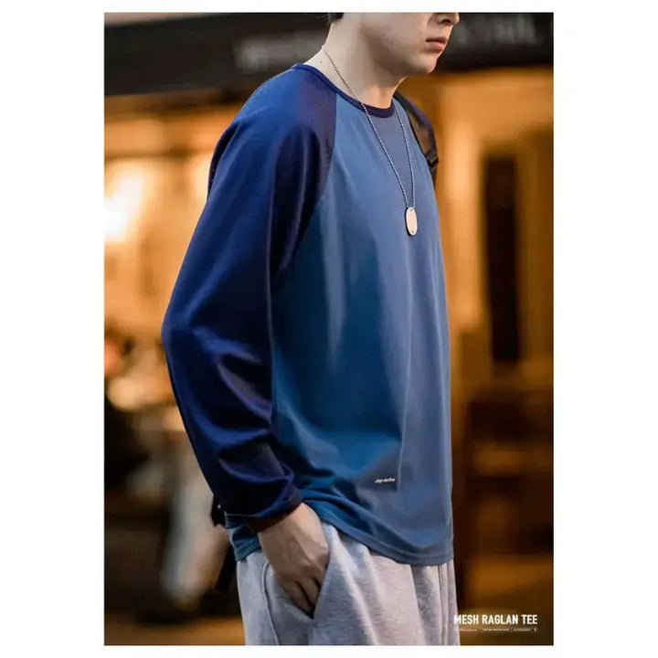 Mens Spring Round Neck | Pullover Breathable Layering Tee Maden