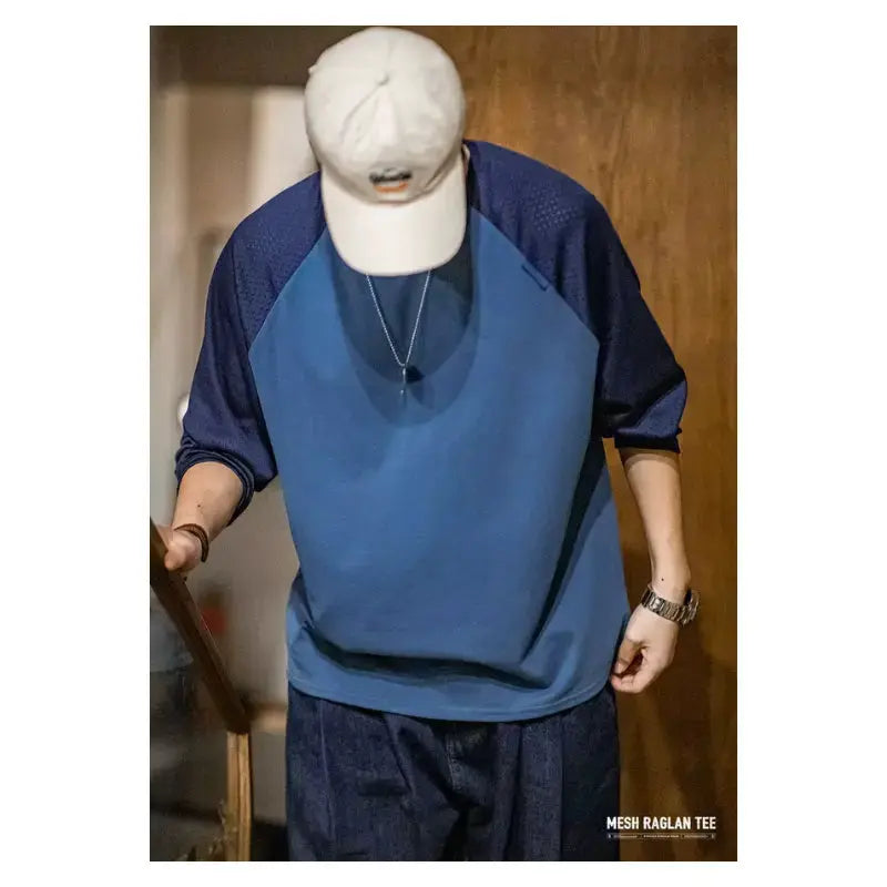 Mens Spring Round Neck | Pullover Breathable Layering Tee Maden