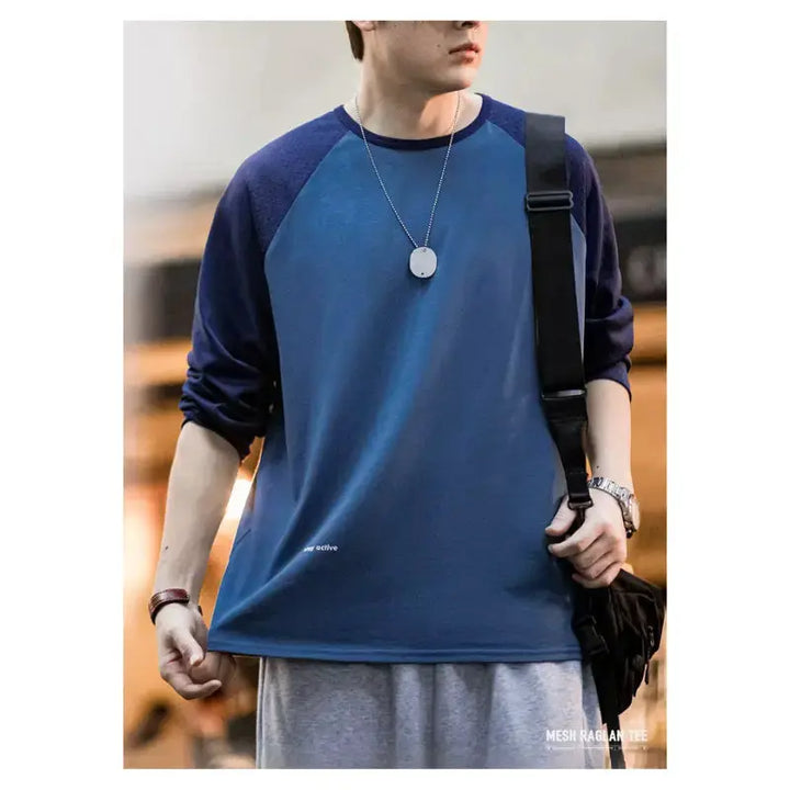 Mens Spring Round Neck | Pullover Breathable Layering Tee Maden