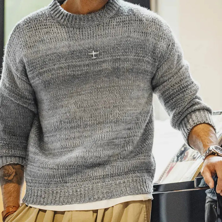 Mens Vintage Knit Sweater | Workwear Knitwear Pullover Amekaji