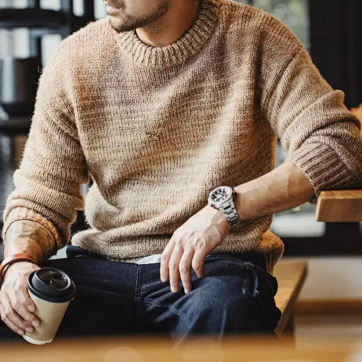 Mens Vintage Knit Sweater | Workwear Knitwear Pullover Amekaji