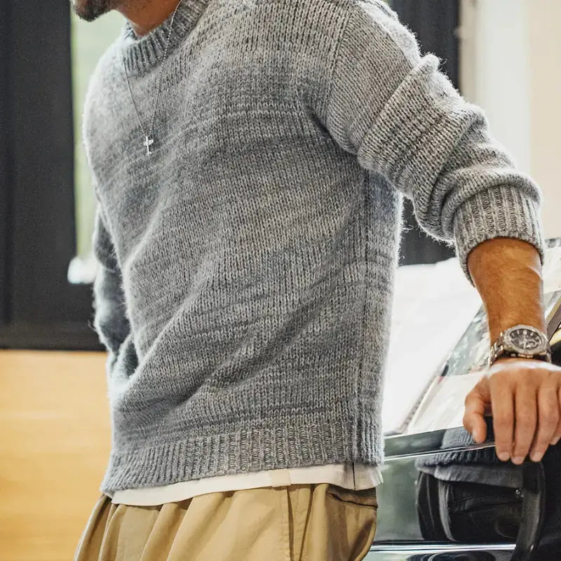 Mens Vintage Knit Sweater | Workwear Knitwear Pullover Amekaji