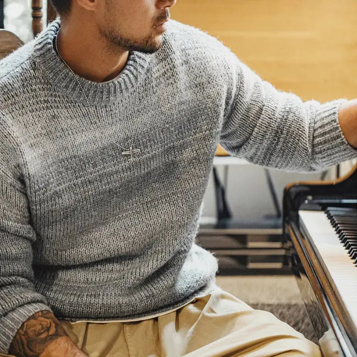 Mens Vintage Knit Sweater | Workwear Knitwear Pullover Amekaji