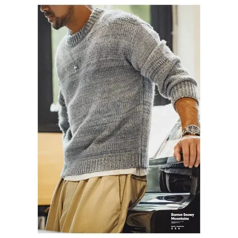 Mens Vintage Knit Sweater | Workwear Knitwear Pullover Amekaji