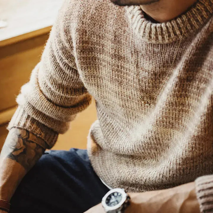 Mens Vintage Knit Sweater | Workwear Knitwear Pullover Amekaji