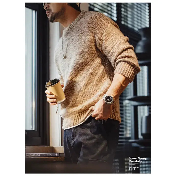 Mens Vintage Knit Sweater | Workwear Knitwear Pullover Amekaji