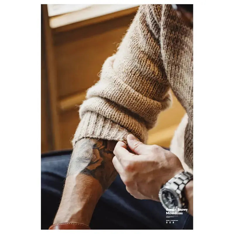 Mens Vintage Knit Sweater | Workwear Knitwear Pullover Amekaji