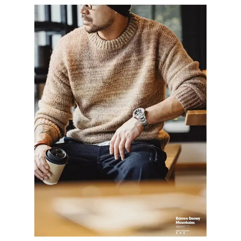 Mens Vintage Knit Sweater | Workwear Knitwear Pullover Amekaji