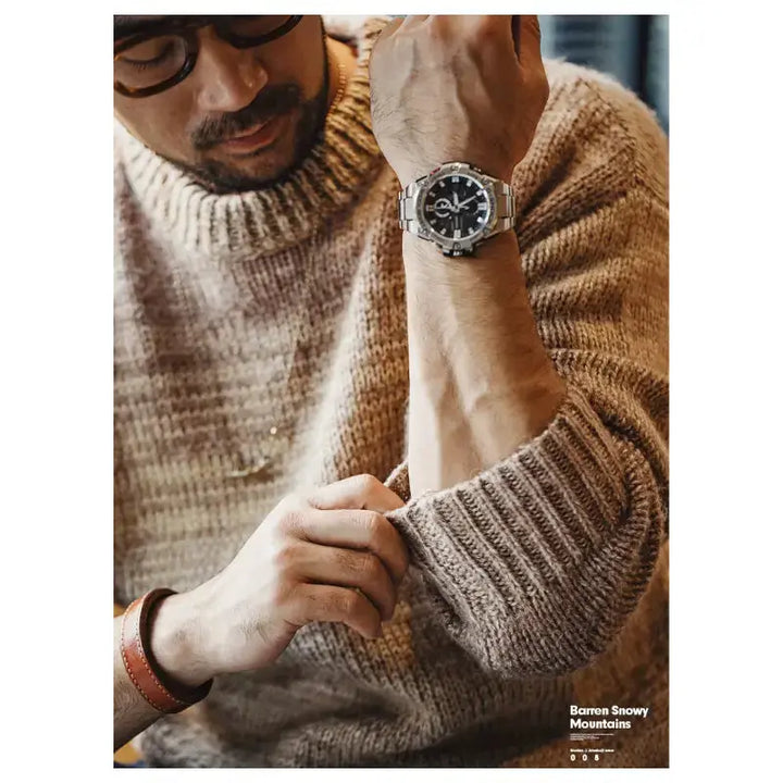 Mens Vintage Knit Sweater | Workwear Knitwear Pullover Amekaji