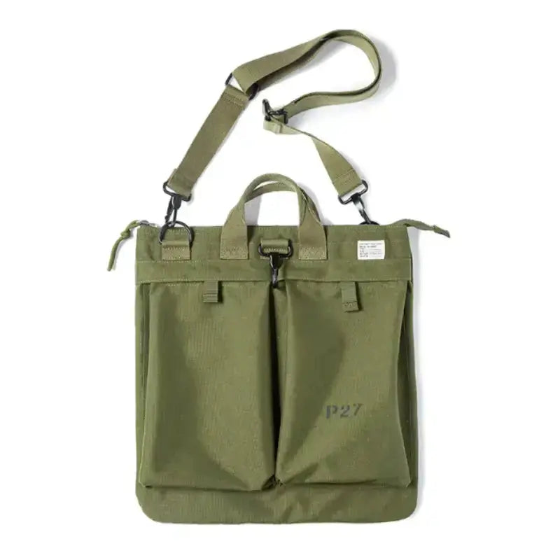 Military Flyers Helmet Bag | Canvas Crossbody Tote Amekaji