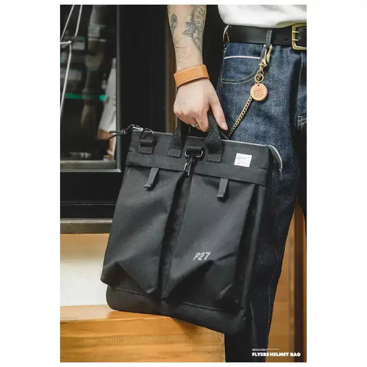 Military Flyers Helmet Bag | Canvas Crossbody Tote Amekaji