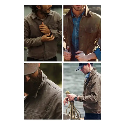 Oil Men Waxed Jacket | Vintage Classic Stand Collar Maden