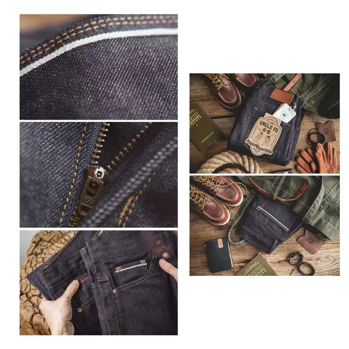 Raw Denim Jeans Tapered | Retro 11.6oz Regular Cotton Jeans Maden