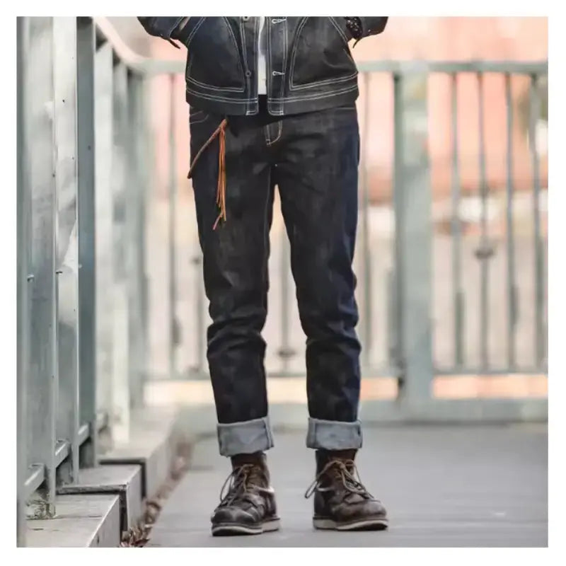 Raw Denim Straight Jeans | Horsehair Fit Men&