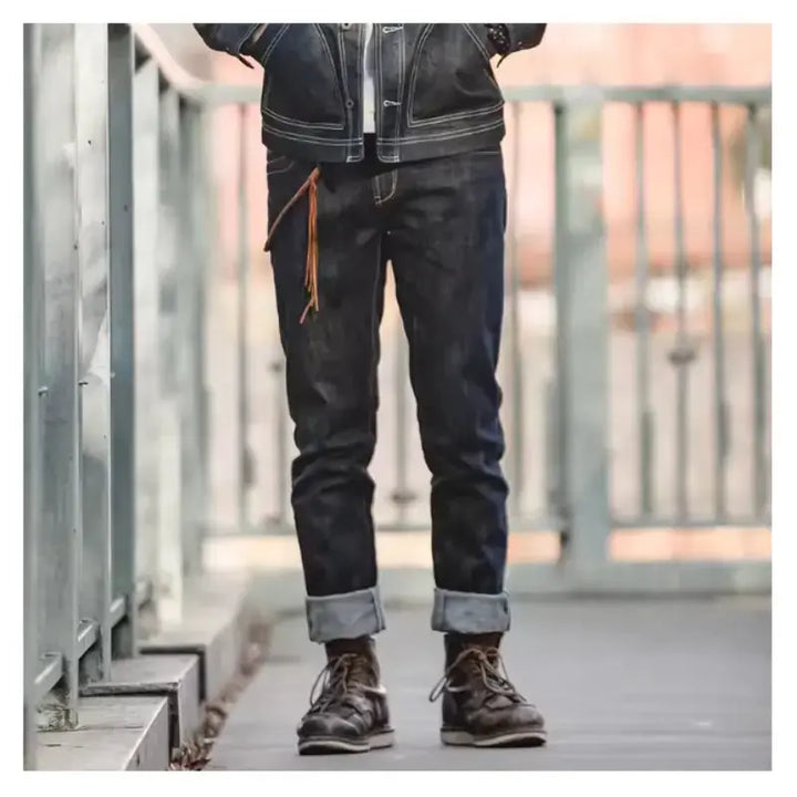 Raw Denim Straight Jeans | Horsehair Fit Men&
