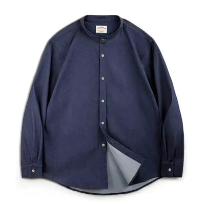 Retro Denim Mens Shirt | Cool Ice Silk Round Neck Amekaji