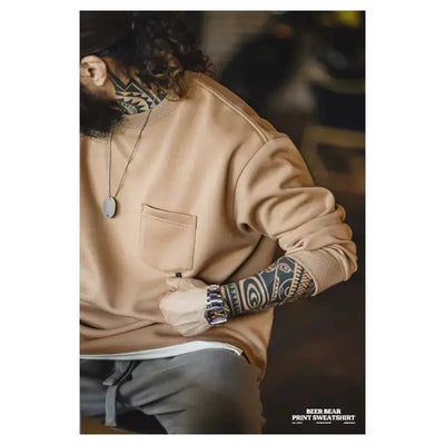 Round Neck Long Sleeve | Men Casual Loose Sweater Maden