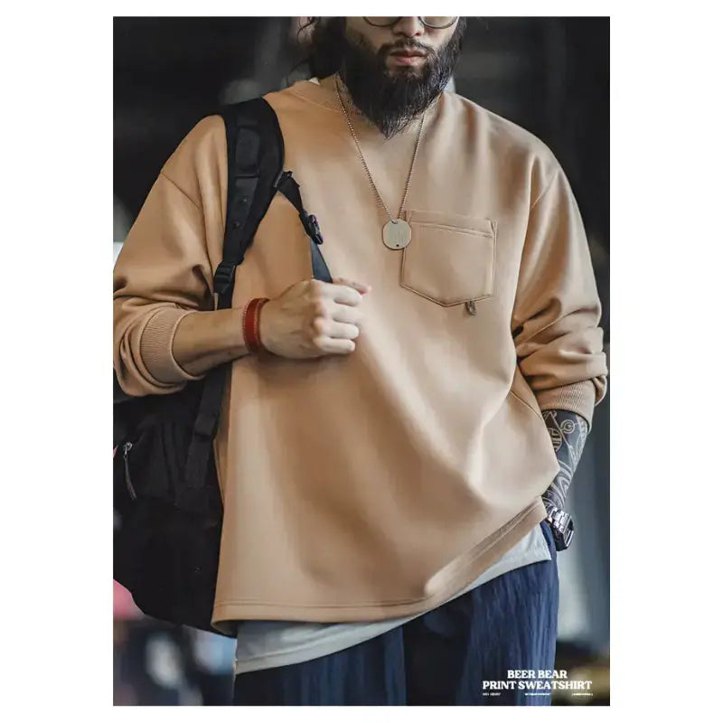 Round Neck Long Sleeve | Men Casual Loose Sweater Maden