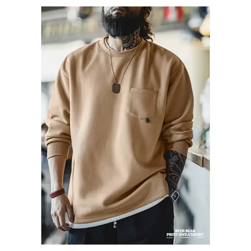 Round Neck Long Sleeve | Men Casual Loose Sweater Maden