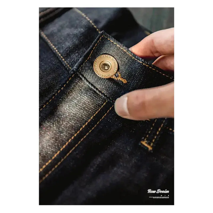 Selvedge Raw Denim Jeans | Men Vintage Straight Denim Jean Amekaji
