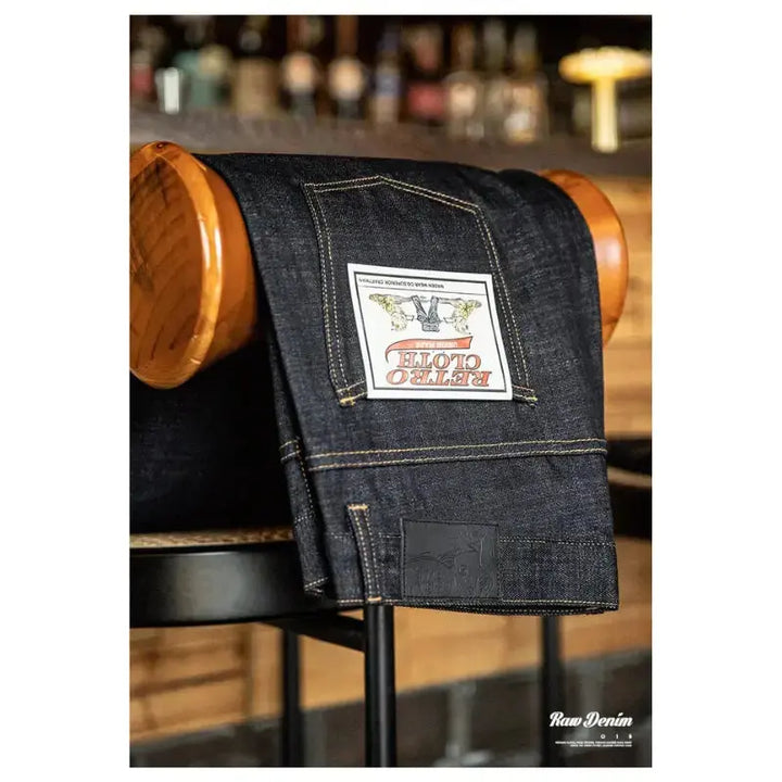 Selvedge Raw Denim Jeans | Men Vintage Straight Denim Jean Amekaji