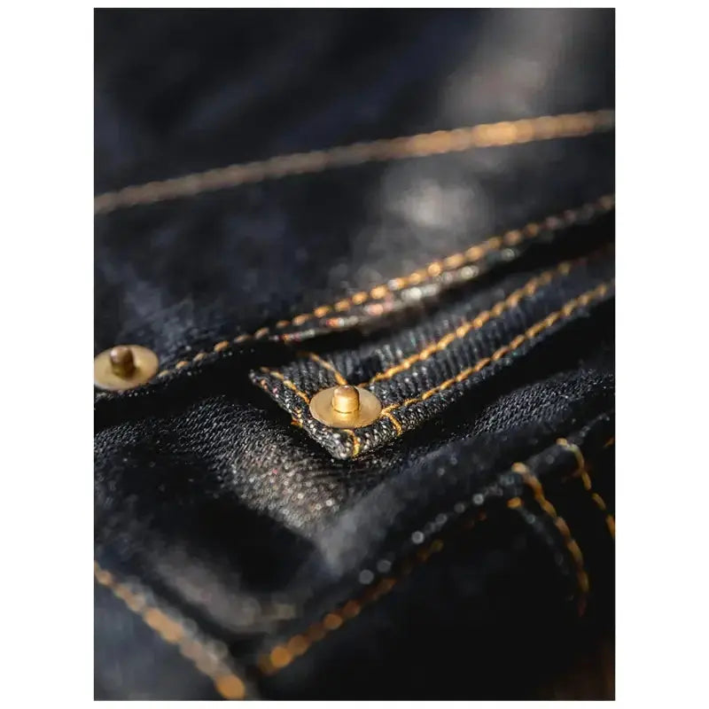 Selvedge Raw Denim Jeans | Men Vintage Straight Denim Jean Amekaji