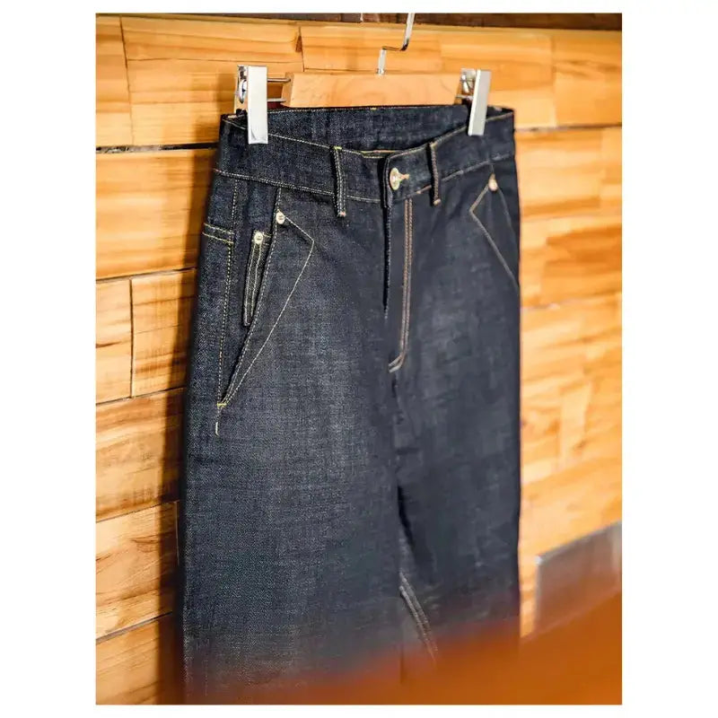 Selvedge Raw Denim Jeans | Men Vintage Straight Denim Jean Amekaji