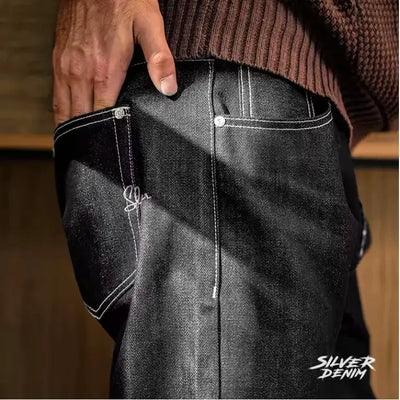 Silver Denim Vintage Jeans | Men's Amekaji Raw Denim Amekaji
