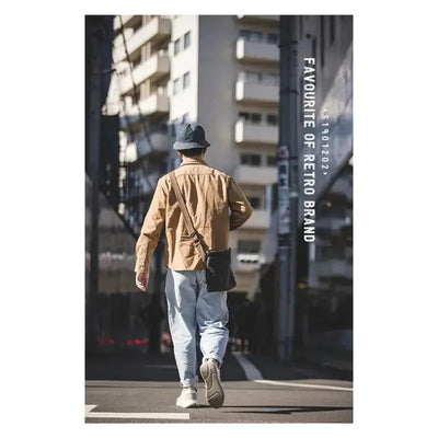Single Shoulder Oblique Bag | Workwear Retro Cross Oil Wax Bag Amekaji