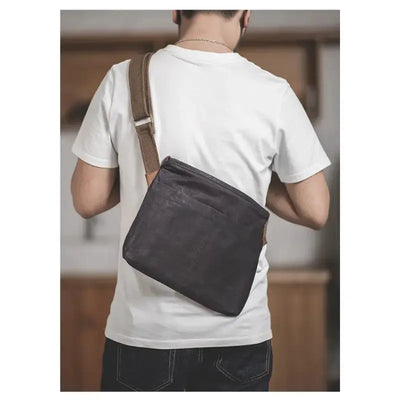 Single Shoulder Oblique Bag | Workwear Retro Cross Oil Wax Bag Amekaji