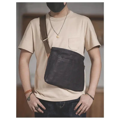 Single Shoulder Oblique Bag | Workwear Retro Cross Oil Wax Bag Amekaji