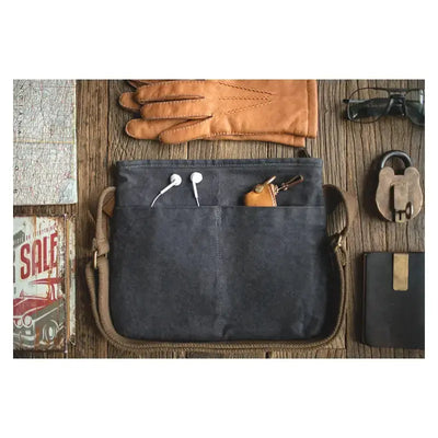 Single Shoulder Oblique Bag | Workwear Retro Cross Oil Wax Bag Amekaji
