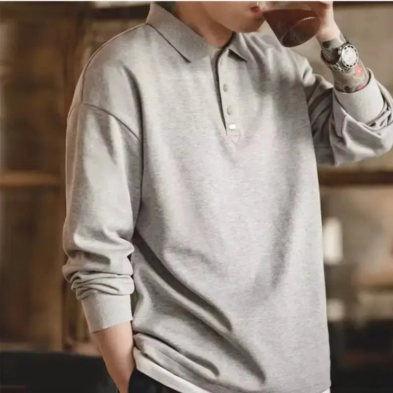 Spring Vintage Oversize Polo | Men Business Casual Tops Amekaji