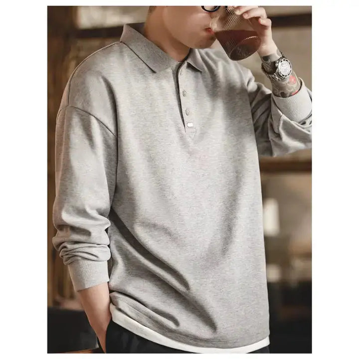Spring Vintage Oversize Polo | Men Business Casual Tops Amekaji
