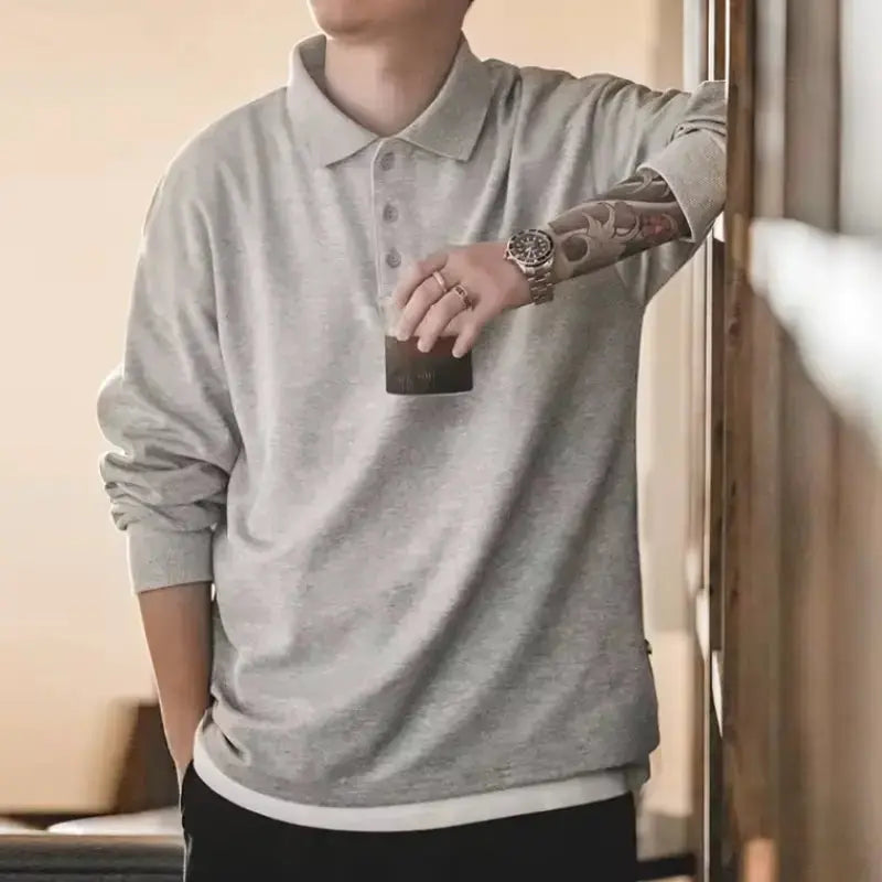 Spring Vintage Oversize Polo | Men Business Casual Tops Amekaji