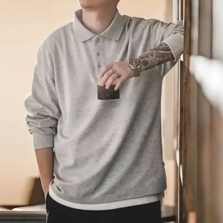 Spring Vintage Oversize Polo | Men Business Casual Tops Amekaji