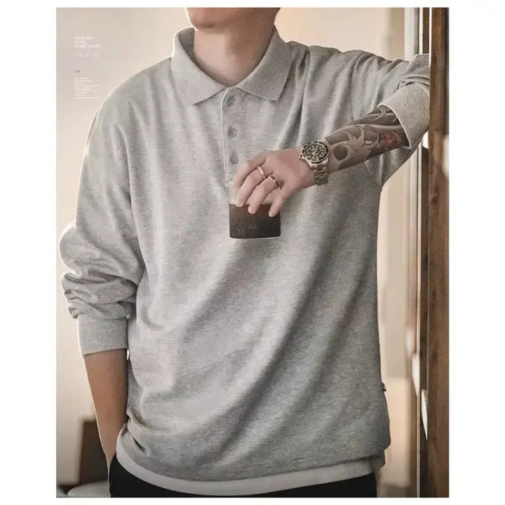 Spring Vintage Oversize Polo | Men Business Casual Tops Amekaji