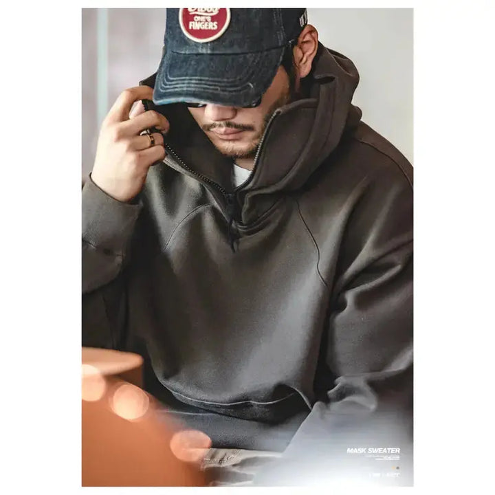 Sweater Mask Hoodie Zipper | Men&