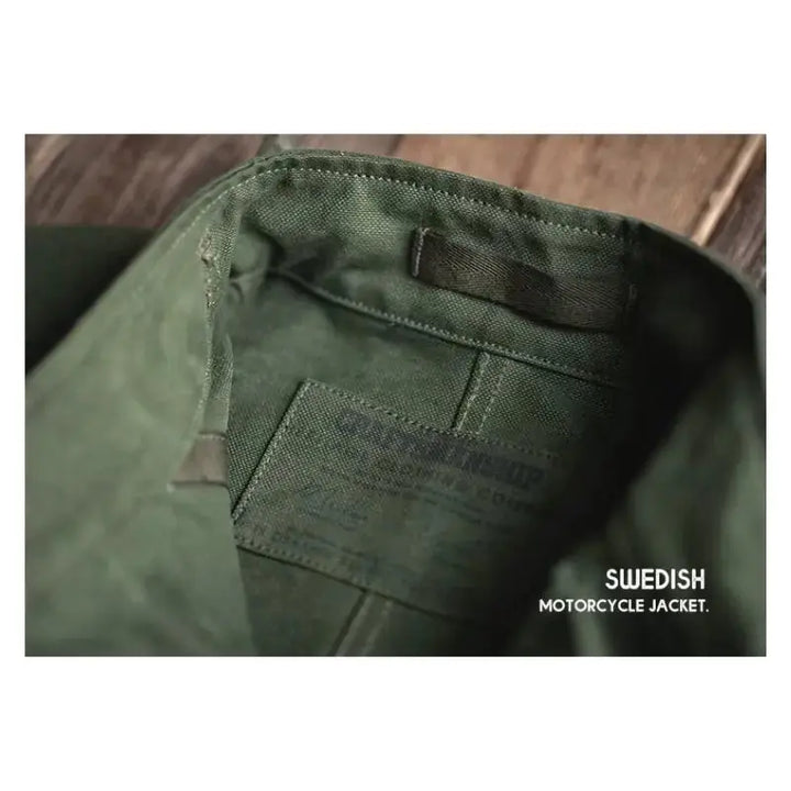 Swedish Motorcycle Casual Jacket | Pocket Retro 16oz Jacket Workwear Maden