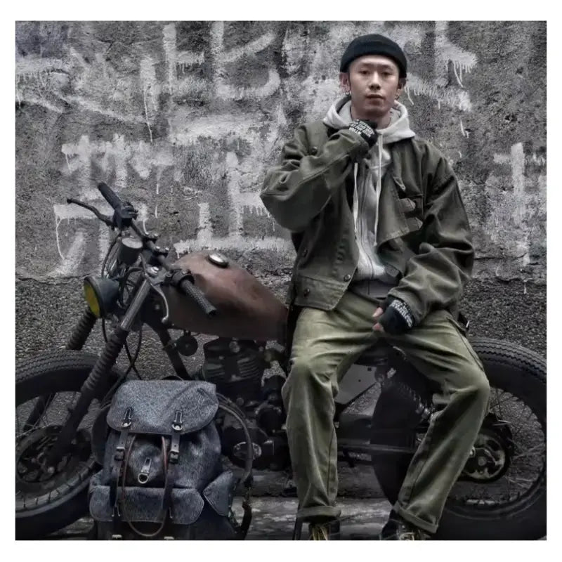Swedish Motorcycle Casual Jacket | Pocket Retro 16oz Jacket Workwear Maden