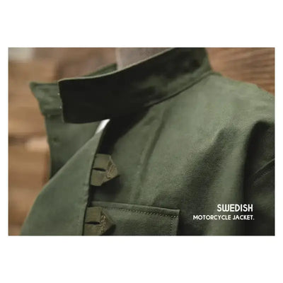Swedish Motorcycle Casual Jacket | Pocket Retro 16oz Jacket Workwear Maden