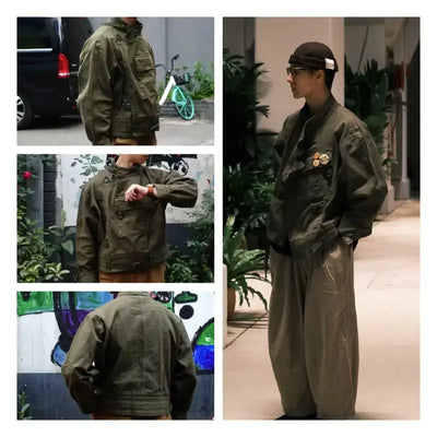 Swedish Motorcycle Casual Jacket | Pocket Retro 16oz Jacket Workwear Maden