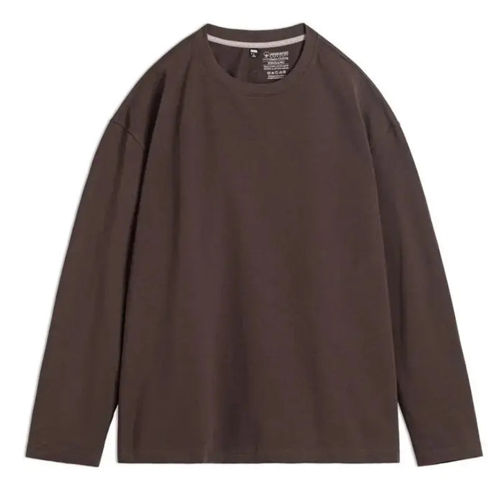T-shirt Men Heavyweight Cotton | Crewneck Long Sleeve T-Shirt Amekaji